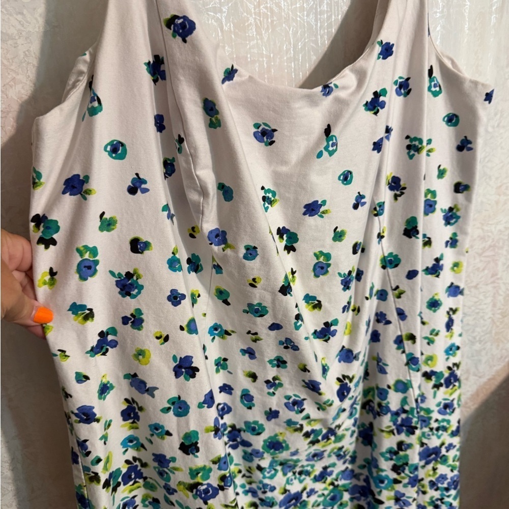 Dressbarn Blue and Green Midi Sundress, Sz 22 - Picture 2 of 5